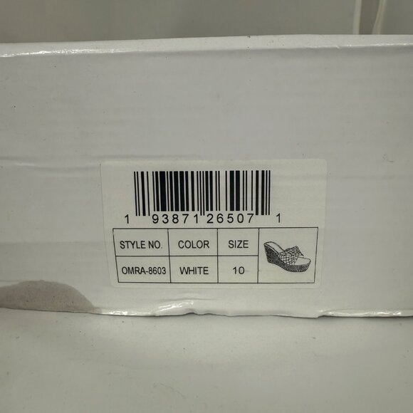 Olivia Miller Womens Woven Platform Wedge Sandals White Size 10 Espadrille Style - Picture 11 of 11